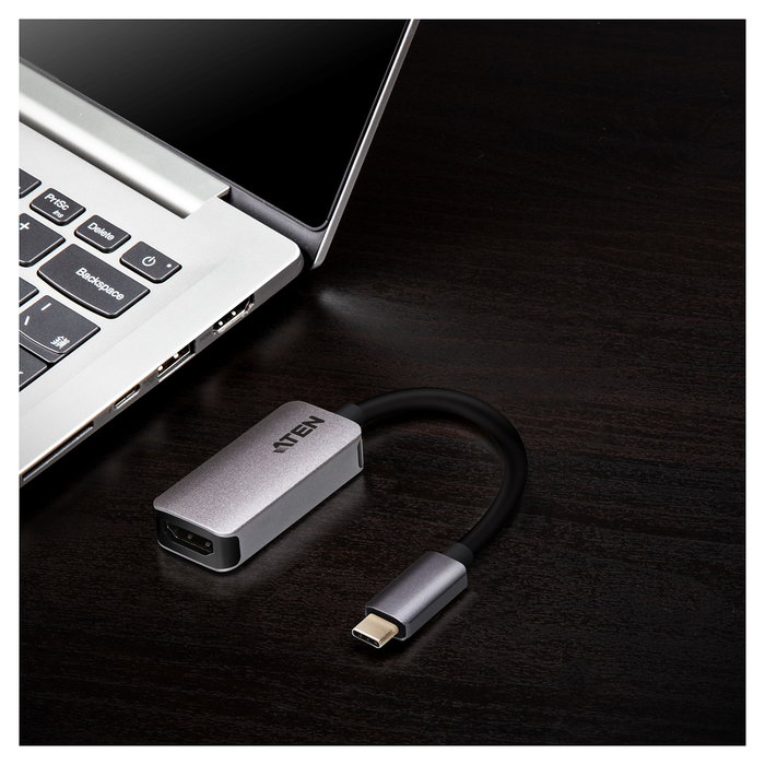 ATEN Adaptador USB-C a HDMI 4K UC3008A1 Plata, Soporta 4096 x 2160 a 60 Hz