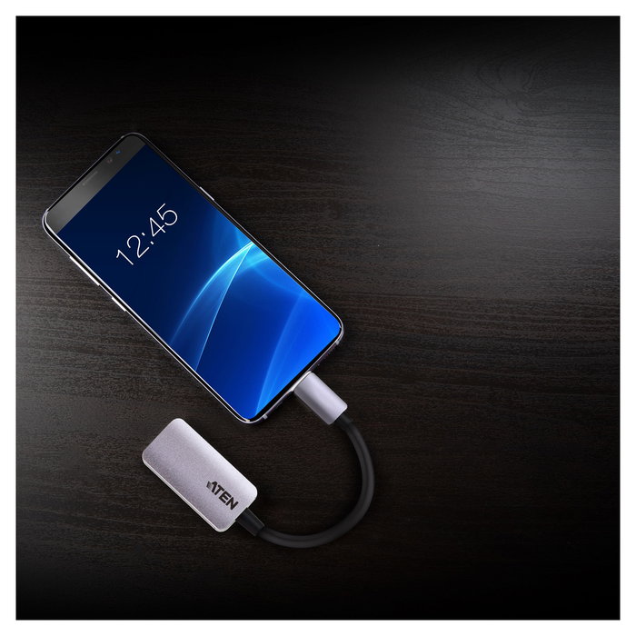 ATEN Adaptador USB-C a HDMI 4K UC3008A1 Plata, Soporta 4096 x 2160 a 60 Hz