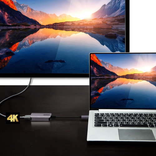 ATEN Adaptador USB-C a HDMI 4K UC3008A1 Plata, Soporta 4096 x 2160 a 60 Hz