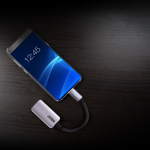 ATEN Adaptador USB-C a HDMI 4K UC3008A1 Plata, Soporta 4096 x 2160 a 60 Hz