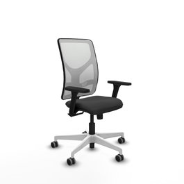 PIQUERAS Y CRESPO Silla de oficina Motilla con Mecanismo Sincro, Gris oscuro y Blanco