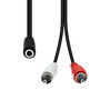 ProXtend Cable Mini-Jack 3-Pin a 2 x RCA Hembra-Macho Negro 20cm