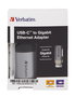 Verbatim Adaptador USB-C a RJ-45 Gigabit Ethernet para Portátil y MacBook, Conexión Alámbrica y Red