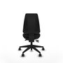 Silla de oficina Elche con mecanismo Asincro tapizada con Similpiel color Negro. Equipada con Base piramidal negra, Sin brazos y Ruedas 65mm nailon