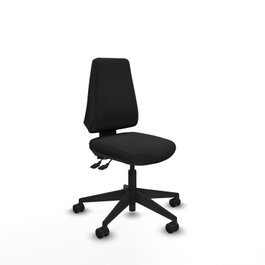 PIQUERAS Y CRESPO Silla de oficina Elche, mecanismo Asincro, Similpiel, Negro, Sin brazos
