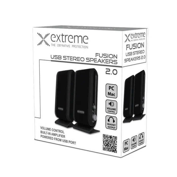 Esperanza Altavoces Extreme XP102 2.0 USB con micrófono y control de volumen giratorio, Negro