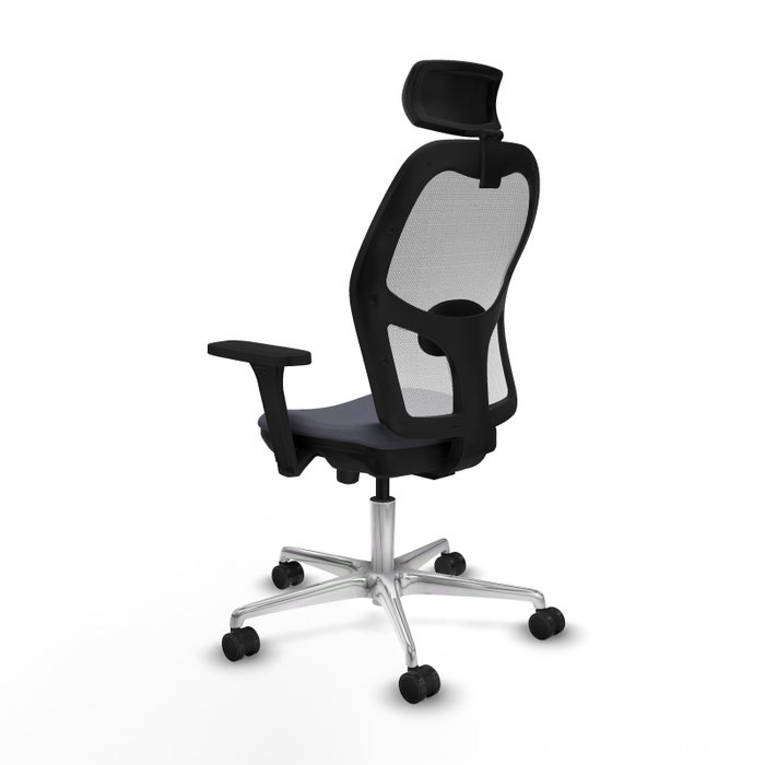 PIQUERAS Y CRESPO Silla de oficina Jorquera con mecanismo Sincro/Traslack, Gris oscuro y Blanco