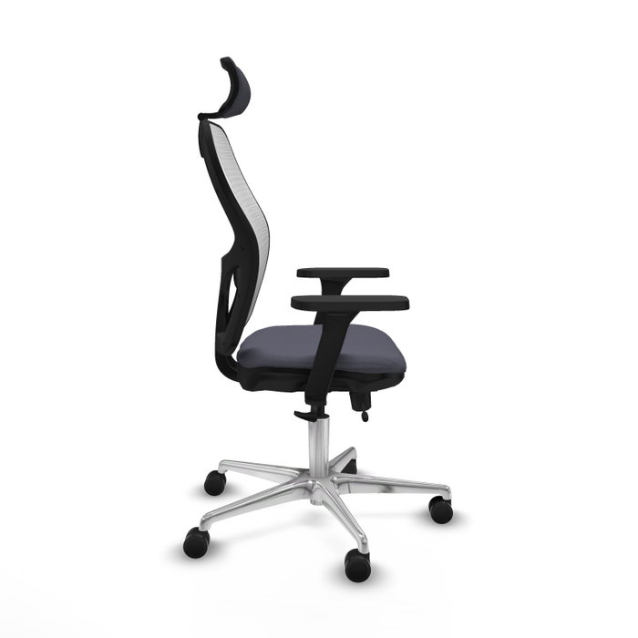 PIQUERAS Y CRESPO Silla de oficina Jorquera con mecanismo Sincro/Traslack, Gris oscuro y Blanco
