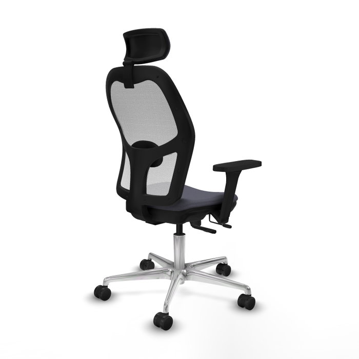 PIQUERAS Y CRESPO Silla de oficina Jorquera con mecanismo Sincro/Traslack, Gris oscuro y Blanco