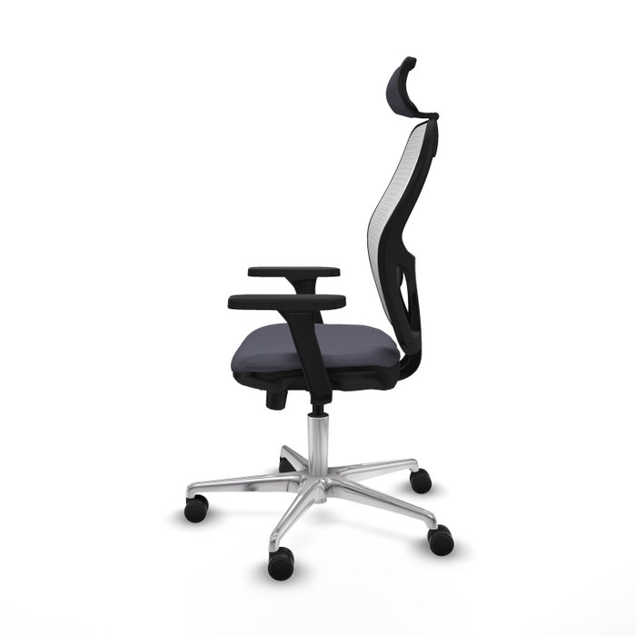 PIQUERAS Y CRESPO Silla de oficina Jorquera con mecanismo Sincro/Traslack, Gris oscuro y Blanco
