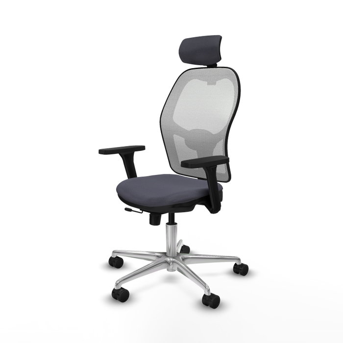 PIQUERAS Y CRESPO Silla de oficina Jorquera con mecanismo Sincro/Traslack, Gris oscuro y Blanco