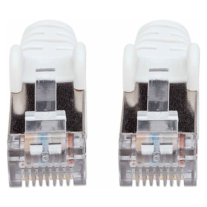 Intellinet 741354 Cable de Red RJ45 Patch Cord Cat7 S/FTP 0.5m Blanco - 10GBase-T 10GbE 600 MHz AWG26 Oro Chapado LSZH