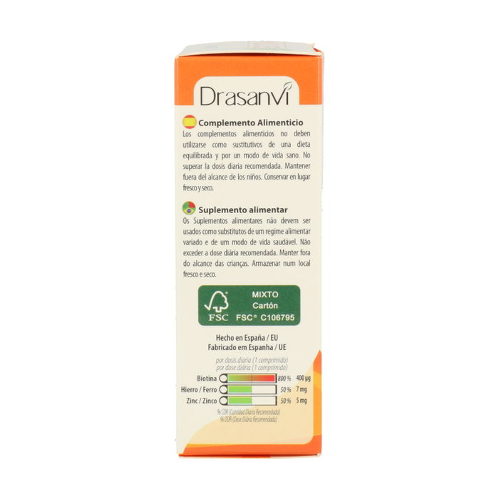 Drasanvi Biotina 400mcg con Hierro y Zinc 45 comprimidos