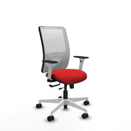 PIQUERAS Y CRESPO Silla de oficina Zulema Rojo/Blanco con Mecanismo Sincro/Traslack