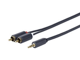 Vivolink Cable de Audio 3.5mm a 2xRCA Macho-Macho 25m Blindaje Lámina Aluminio Conectores Chapados Oro