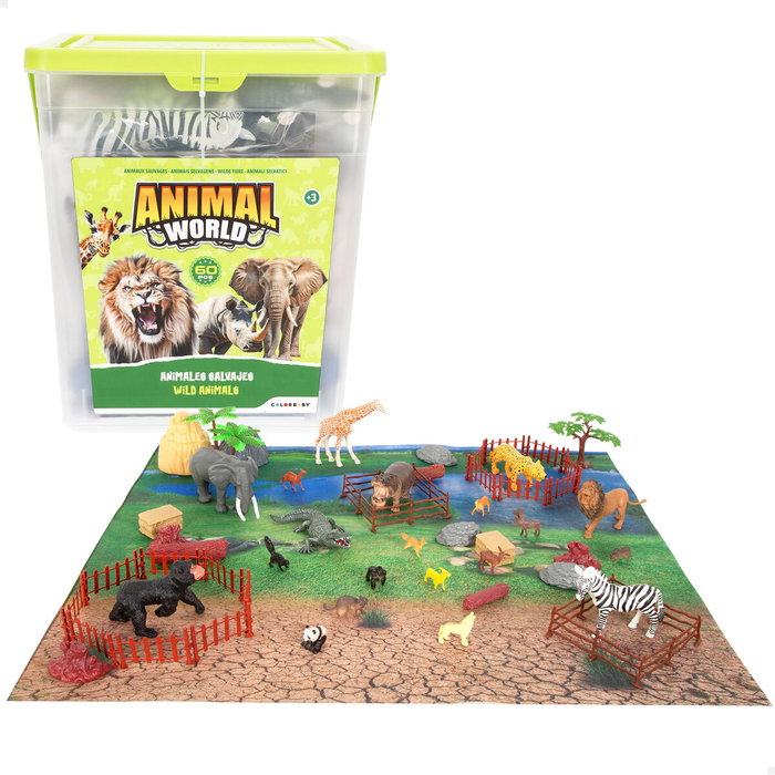Set de Animales Salvajes Colorbaby Plástico 13 x 12 x 5 cm (4 Unidades) Set de Animales Salvajes Colorbaby Plástico 13 x 12 x 5 cm (4 Unidades)