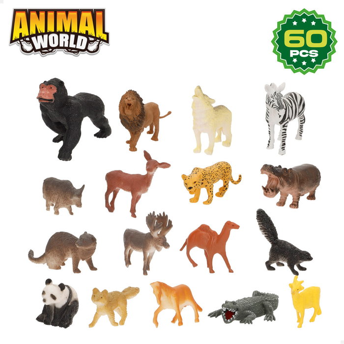 Set de Animales Salvajes Colorbaby Plástico 13 x 12 x 5 cm (4 Unidades) Set de Animales Salvajes Colorbaby Plástico 13 x 12 x 5 cm (4 Unidades)