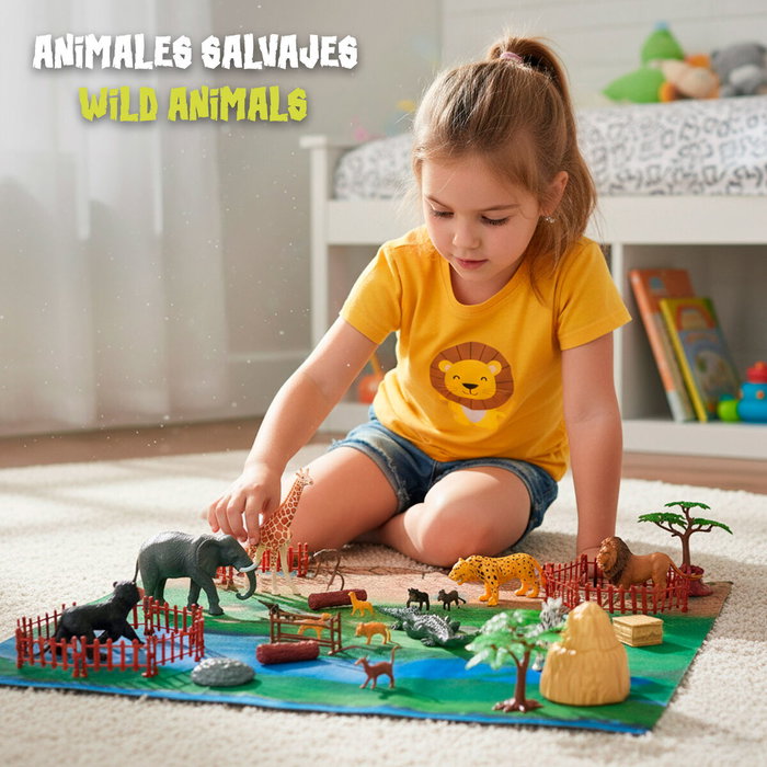 Set de Animales Salvajes Colorbaby Plástico 13 x 12 x 5 cm (4 Unidades) Set de Animales Salvajes Colorbaby Plástico 13 x 12 x 5 cm (4 Unidades)