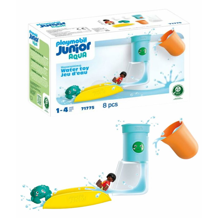 PLAYMOBIL Tanque de agua con tobogán 71775 Playmobil Junior Aqua, 8 piezas