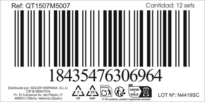 Inde Set 6 Cucharas Postre 1.5mm Moma 14.2x3.2cm (12 Cajas)