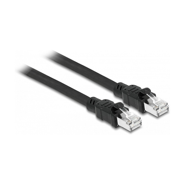 Delock Cable de Red RJ45 Cat.6A F/UTP con Blindaje Metálico 5 m, Negro, Cat6a, FTP, Ethernet, DeLOCK