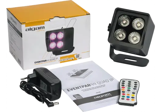 Algamlight Foco Par Led 4X4W Rgb+Ww Ip65 Con Batería Y W-Dmx Event Par 44 Quad Ip Compacto Y Versátil