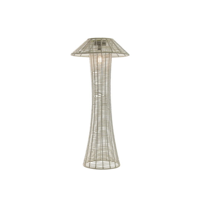 DKD Home Decor Lámpara Solar Seta de Ratán Sintético Blanco DKD Home Decor Lámpara Solar Seta de Ratán Sintético Blanco