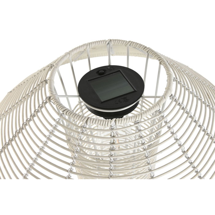 DKD Home Decor Lámpara Solar Seta de Ratán Sintético Blanco DKD Home Decor Lámpara Solar Seta de Ratán Sintético Blanco