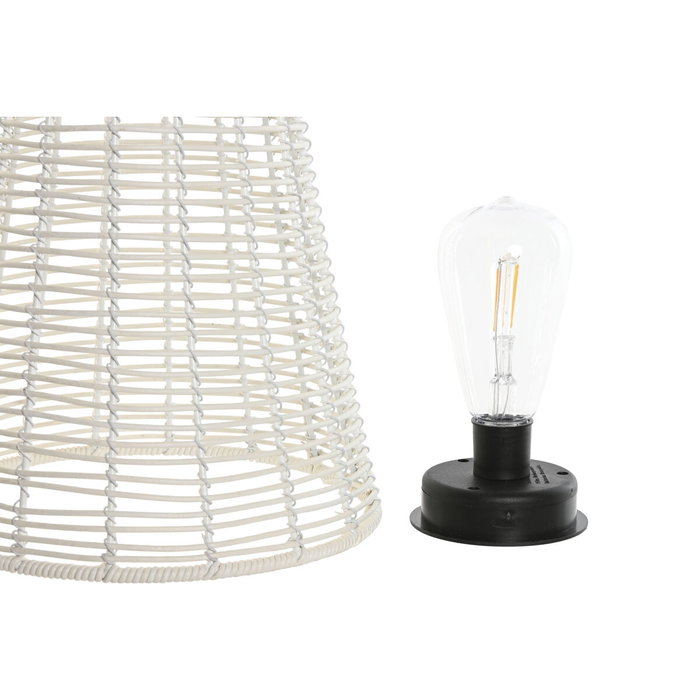 DKD Home Decor Lámpara Solar Seta de Ratán Sintético Blanco DKD Home Decor Lámpara Solar Seta de Ratán Sintético Blanco