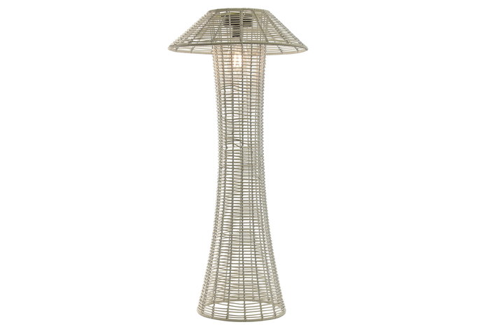 DKD Home Decor Lámpara Solar Terraza Y Jardín Blanco 35 x 76 x 35 cm