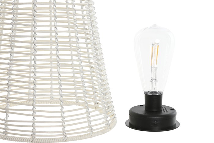 DKD Home Decor Lámpara Solar Terraza Y Jardín Blanco 35 x 76 x 35 cm