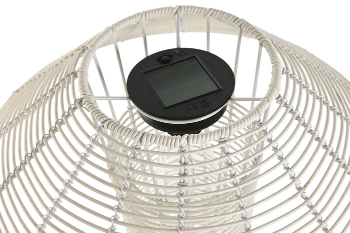 DKD Home Decor Lámpara Solar Terraza Y Jardín Blanco 35 x 76 x 35 cm