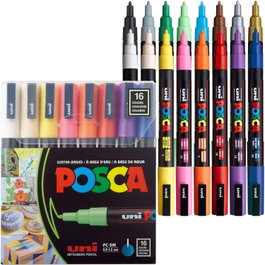 FABER-CASTELL Set de 16 marcadores UNI PC-3M