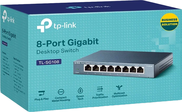 TP-Link TL-SG108 Switch Gigabit de 8 Puertos Negro TP-Link TL-SG108 Switch Gigabit de 8 Puertos Negro