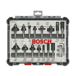 Bosch Professional Juego de 15 fresas mixtas con vástago de 6 mm - 2607017471
