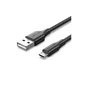 Vention Cable USB 2.0 tipo A macho a Micro USB macho, 25cm (0.25m), negro, velocidad 480 Mbps, corriente 2A