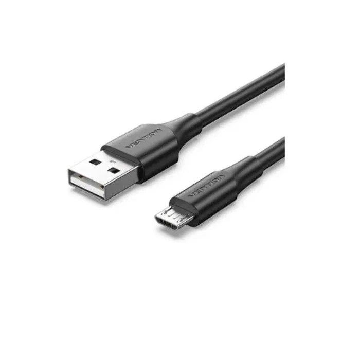Vention Cable USB 2.0 tipo A macho a Micro USB macho, 25cm (0.25m), negro, velocidad 480 Mbps, corriente 2A