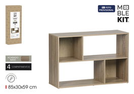 Inde Estantería Cubo/Rectangular 4 Compartimentos Moblekit 85x30x59 cm