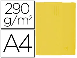 Exacompta Subcarpeta con Bolsa de Cartulina Reciclada DIN A4, Color Amarillo, 290 g/m², Certificado Blue Angel, Formato hasta A4
