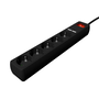 Gembird SPG5-U2-5-02 Regleta con 5 salidas AC y 2 puertos USB, 1,5 m, Negro