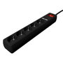 Gembird SPG5-U2-5-02 Regleta con 5 salidas AC y 2 puertos USB, 1,5 m, Negro