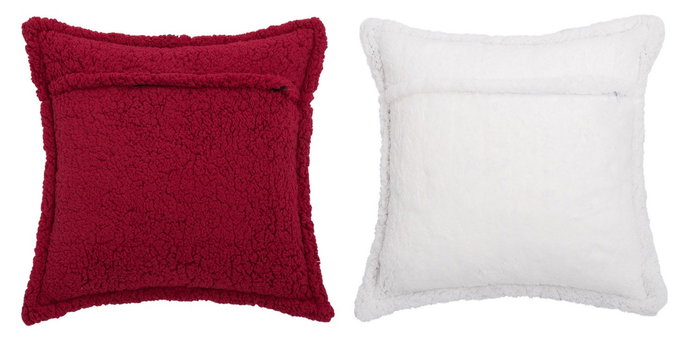 DKD Home Decor Fundas para Cojín de Terciopelo Surtido Burdeos y Blanco