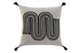 DKD Home Decor Cojín de Algodón con Aplicaciones Beige y Negro