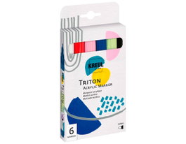 Kreul Set de 6 rotuladores acrílicos Triton medianos