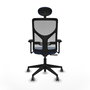 PIQUERAS Y CRESPO Silla de oficina Motilla, Mecanismo Sincro, Brazos 3D, Azul marino/Gris