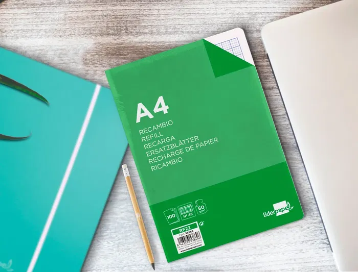 Liderpapel Recambio A4 100 Hojas 60gr Rayado Nº 46 4 Taladros Escolar