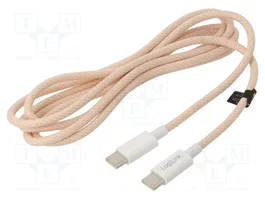 LogiLink Cable USB-C a USB-C 1,5 m Trenzado Nylon Rosa
