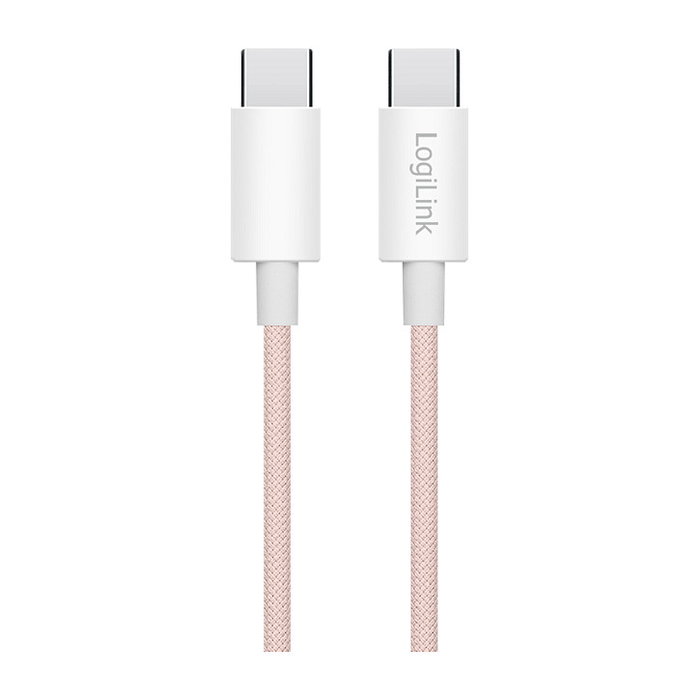 LogiLink Cable USB 2.0 Type-C a Type-C, 1,5 m, Rosa