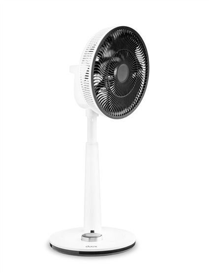 Duux DXCF03 Ventilador de Pie Silencioso Blanco 26 Velocidades Control Remoto Temporizador Modo Noche Potente 13 dB