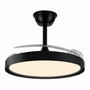 Cristalrecord Polaris Ventilador de Techo Negro con Aspas Retráctiles y LED 3CCT